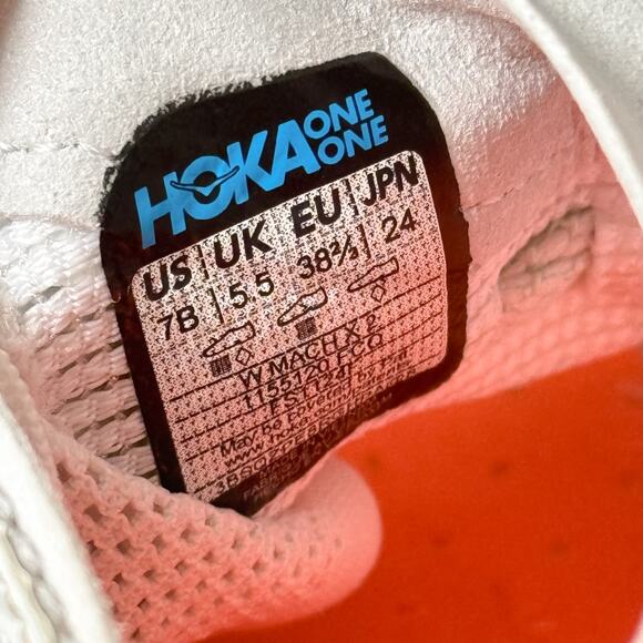 Hoka One One Mach X 2 White Aqua Road Running Sneakers Women’s Size 7 - Picture 7 of 8